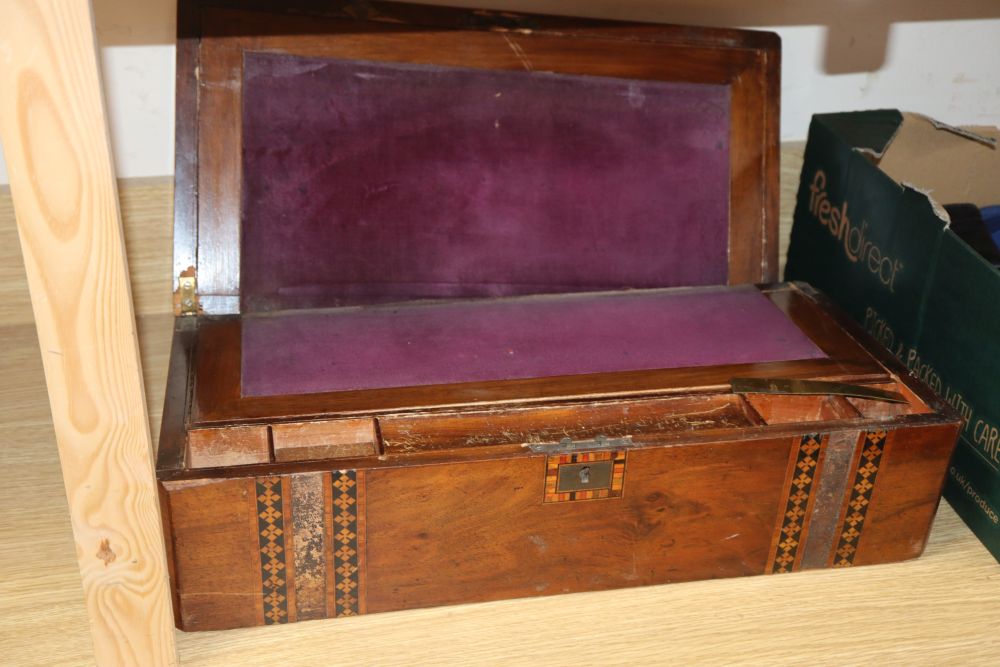 A Victorian inlaid writing slope